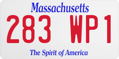 MA license plate 283WP1