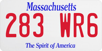 MA license plate 283WR6