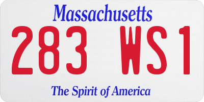 MA license plate 283WS1