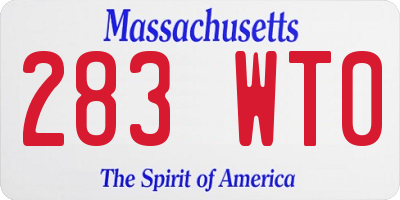 MA license plate 283WT0