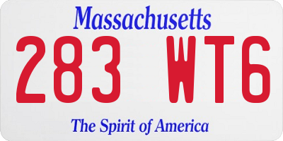 MA license plate 283WT6
