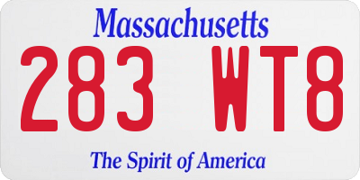 MA license plate 283WT8