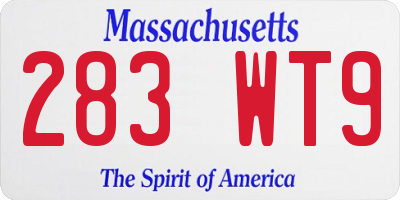 MA license plate 283WT9