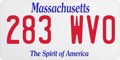 MA license plate 283WV0