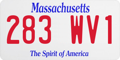 MA license plate 283WV1