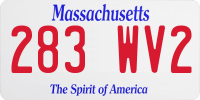 MA license plate 283WV2
