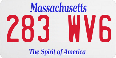 MA license plate 283WV6