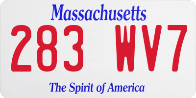 MA license plate 283WV7