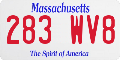 MA license plate 283WV8