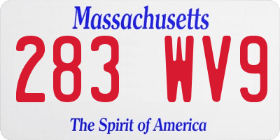 MA license plate 283WV9