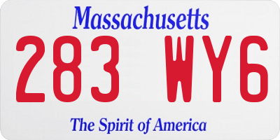 MA license plate 283WY6