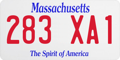 MA license plate 283XA1