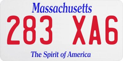MA license plate 283XA6