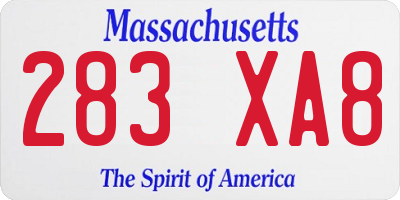 MA license plate 283XA8