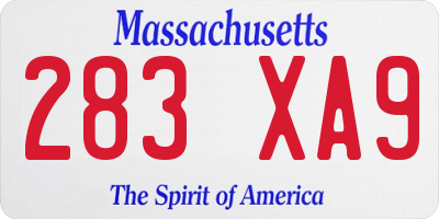 MA license plate 283XA9