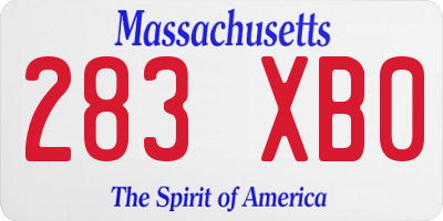 MA license plate 283XB0