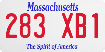 MA license plate 283XB1