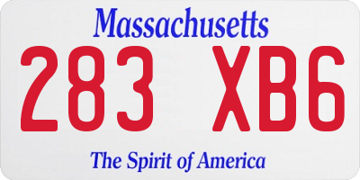 MA license plate 283XB6