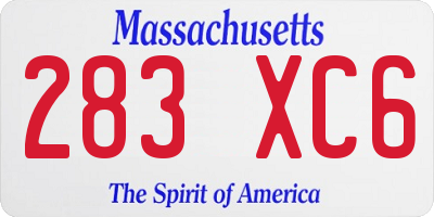 MA license plate 283XC6