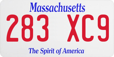 MA license plate 283XC9