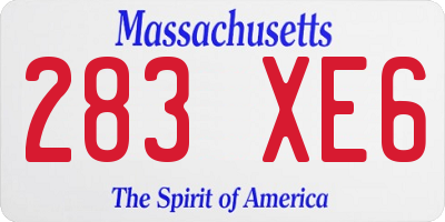 MA license plate 283XE6