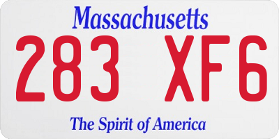 MA license plate 283XF6