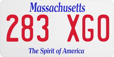 MA license plate 283XG0