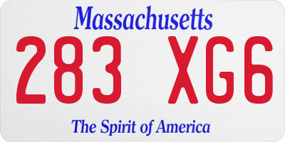 MA license plate 283XG6