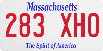 MA license plate 283XH0