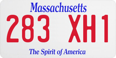 MA license plate 283XH1