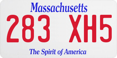 MA license plate 283XH5
