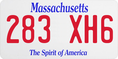 MA license plate 283XH6