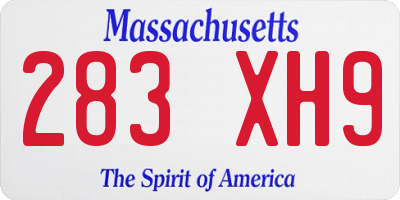 MA license plate 283XH9
