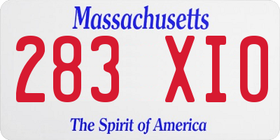 MA license plate 283XI0