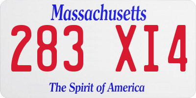 MA license plate 283XI4
