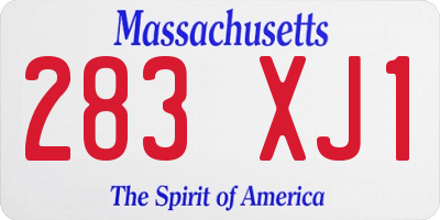 MA license plate 283XJ1