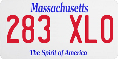 MA license plate 283XL0
