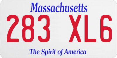 MA license plate 283XL6