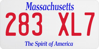 MA license plate 283XL7