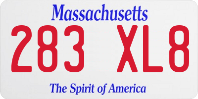MA license plate 283XL8