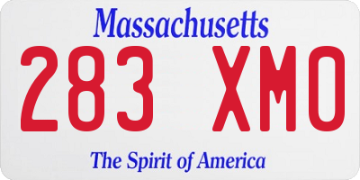 MA license plate 283XM0