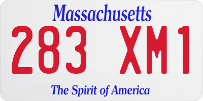 MA license plate 283XM1