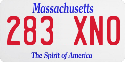 MA license plate 283XN0