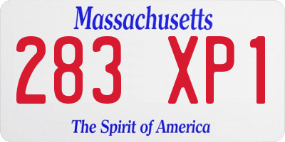 MA license plate 283XP1