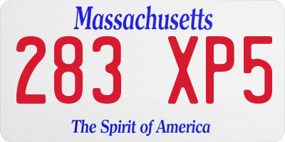 MA license plate 283XP5