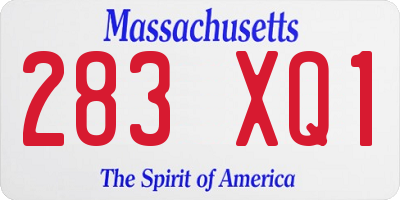 MA license plate 283XQ1