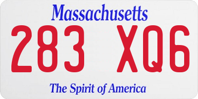MA license plate 283XQ6
