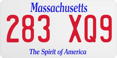 MA license plate 283XQ9