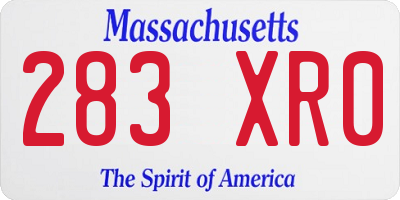 MA license plate 283XR0