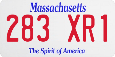MA license plate 283XR1